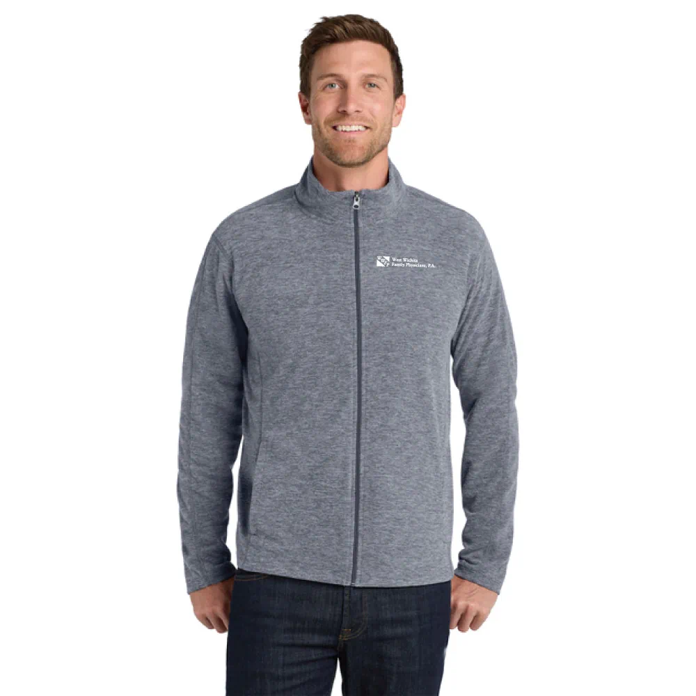 Port Authority® Heather Microfleece Full-Zip Jacket